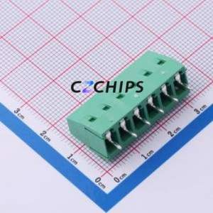 MX128-5.08-06P-GN01-Cu-Y-A Screw Terminal Block Through hole Component (THT),P=5.08mm Connector 1x6P 5.08mm Green Through Hole - Product Image 2
