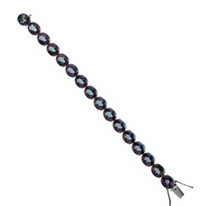 Bracelet en topaze mystique, en argent sterling 925 plaqué rhodium, style luxueux, unisexe et pour femmes, cadeau pour les occasions de mariage - Product Image 3