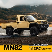 Voiture RC tout-terrain MN82 1/12 rétro RTR 2.4G 4 canaux avec contrôle 50m, évitement d'obstacles, câble USB métallique, cadeau pour adultes et garçons