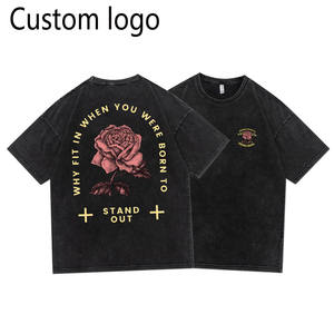 T-shirt en coton pour homme, coupe ample, imprimé rose, style streetwear estival, personnalisable avec logo, vente en gros - Product Image 1