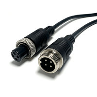 Kabel Encoder GX12 4 Pin, Kabel Sinyal Motor Stepper, Konektor Penerbangan Tahan Air, Ujung Berlapis Timah, Custom