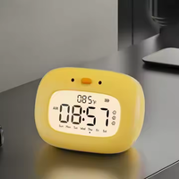 Diskon besar desain bebek lucu jam Alarm Digital LED pewaktu kuarsa Modern untuk dekorasi kamar anak-anak untuk penggunaan Desktop