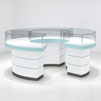 Meubles pour magasin d'optique, unité d'affichage murale blanche, cadre néon LED, comptoir en verre, vitrine, panneaux d'affichage, CE ETL pour magasin d'optique