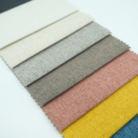 Tissu d'ameublement 100 % polyester tissé Dobby teint aspect lin pour rideaux et meubles, faux lin anti-taches et hydrofuge – Collection 2025