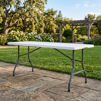 Table de salle à manger et de réception robuste de 6 pieds, pliable, légère, facile à ranger, pour l'extérieur, prix direct usine