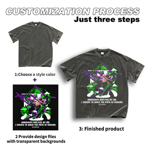 Maglietta Unisex con <span class=keywords><strong>logo</strong></span> personalizzato 260gsm con <span class=keywords><strong>logo</strong></span> personalizzato t-Shirt Unisex Vintage lavata con acido pesante oversize t-Shirt da uomo sfuse - Product Image 2