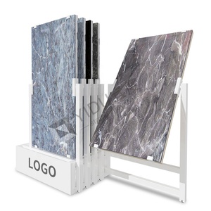 YIDU Wholesale Rotate Stone Rack Quartz Ceramic Tile Sample Custom Store Marble Stainless Steel Display Stand