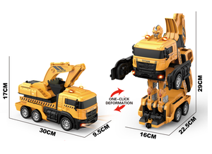 <span class=keywords><strong>2023</strong></span> nouveaux jouets de véhicules d'ingénierie RC déformation en un clic RC pelle grue transport lourd vehic RC transformer robots voiture jouets - Product Image 2