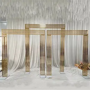 Wedding Party Supplies Metal Gold Arch Frame Flower Stand Arch Backdrop For Wedding Decorations