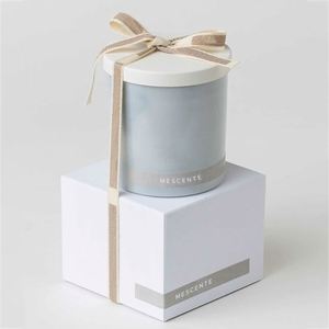 Bougie parfumée en verre givré MESCENTE, cylindre, pot d'aromathérapie avec couvercle, décoration minimaliste pour la maison - Product Image 2
