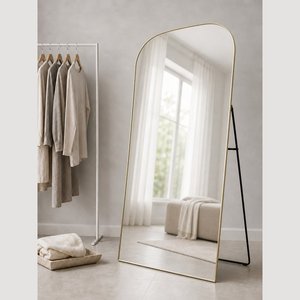 Miroir pleine longueur EZI à cadre fin en alliage <span class=keywords><strong>d</strong></span>'aluminium, <span class=keywords><strong>verre</strong></span> HD, idéal pour chambre, magasin de vêtements, hôtel – Vente directe usine - Product Image 5