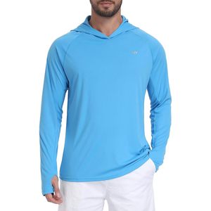 เสื้อฮู้ดกันแดด UPF 50+ แขนยาวสำหรับผู้ชาย FOXA เสื้อแรชการ์ดสำหรับกิจกรรมกลางแจ้ง ว่ายน้ำ เดินป่า ตกปลา - Product Image 1