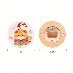 Abridor de Cerveza Magnético de Madera con Diseño Personalizado, con Orificio para Colgar, Utensilios de Cocina, Imán para Refrigerador, Artículos Promocionales para Mesa - Product Image 3