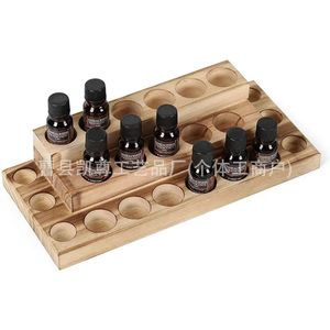 Cross-border solid wood three-tier essential oil <b>rack</b>, wooden desktop <b>storage</b> <b>rack</b>, nail oil <b>bottle</b> <b>storage</b> bracket, display - Product Image 1