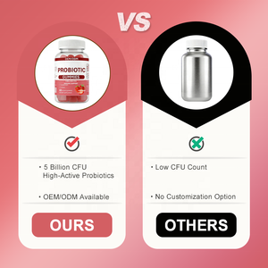 <span class=keywords><strong>5</strong></span> Miliar CFU Probiotik Gummies Rasa Stroberi 60 Vegan Bebas Gula Dukungan Kesehatan Tulang & Imunitas Dewasa 2 Per Porsi |   OEM/ODM - Product Image 6