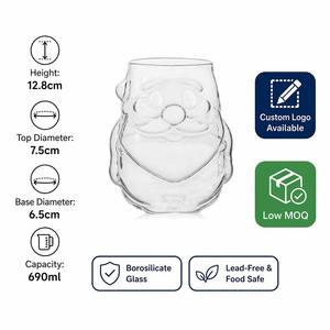 Tasse en verre borosilicate en forme de Père Noël, résistante à la chaleur, pour cadeau de Noël, café, décoration de la maison - Product Image 3