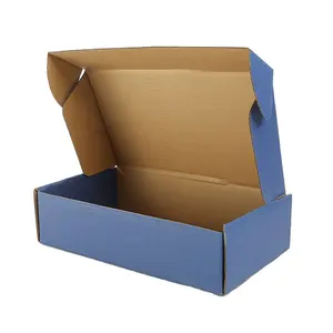 厂家直销定制纸板纸箱蓝色邮件盒瓦楞纸包装小企业邮寄礼品盒