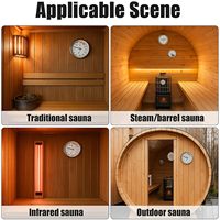 Termometer Sauna Hygrometer Combo Pengukur Suhu dan Kelembapan Presisi Akurasi +/-2F Tidak Perlu Baterai Ruang Sauna