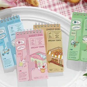 Mini Libreta <span class=keywords><strong>de</strong></span> <span class=keywords><strong>Bolsillo</strong></span> con Diseño <span class=keywords><strong>de</strong></span> Gato <span class=keywords><strong>de</strong></span> Dibujos Animados en Crema Retro, Marcapáginas Abatible, <span class=keywords><strong>Libro</strong></span> <span class=keywords><strong>de</strong></span> Palabras en Espiral Portátil para Estudiantes, Exámenes Escolares - Product Image 2