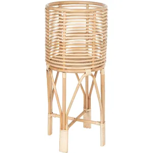 Amazon Vendita Calda del Rattan Impianto Al Coperto Del Basamento A Medio Naturale Fioriera Marrone Diametro 12 pollici x 28 cm di altezza Cestino Di Immagazzinaggio del Rattan