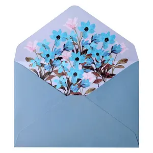 Papier d'impression personnalisé bijoux enveloppe personnalisée papier à lettres emballage portefeuille affaires ordinaire Logo floral