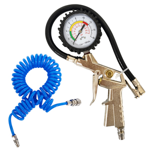 Neumático Auto coche bicicleta <span class=keywords><strong>Universal</strong></span> neumático inflar pistola bomba de aire pistola de inflado con manómetro medidor manguera - Product Image 4