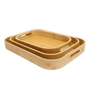 Bandeja de Bambú Vintage Grande, Bandeja de Madera Rectangular Portátil Ecológica para Té, Comida, Aperitivos, Nueva Solución de Almacenamiento PARA EL Hogar y el Baño - Product Image 4