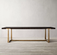 Mobilier de salle à manger américain en bois massif table d'artisanat forgée Hotel Villa peut être personnalisé taille