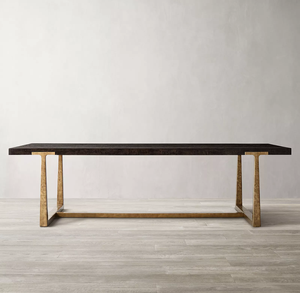 Muebles de comedor de madera maciza americana <span class=keywords><strong>Mesa</strong></span> artesanal forjada Hotel Villa se puede personalizar tamaño - Product Image 1