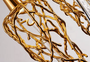 Amerikanischer Stil Schlafzimmer Goldene Antike Aluminium-Wandleuchte Lange Kristall-Wandlampe für Innendekoration - Product Image 4