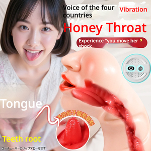 Masturbatore Orale Maschile Realistico con Design a Gola Profonda, in Silicone Alimentare, con Funzione Vibrazione e Voce, Cavità Orale Realistica - Product Image 3