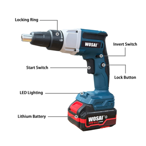 Perceuse à percussion <span class=keywords><strong>sans</strong></span> <span class=keywords><strong>fil</strong></span> industrielle et bricolage à couple élevé 20V 25N.m avec batterie lithium-ion, moteur <span class=keywords><strong>sans</strong></span> balais - tournevis pour cloisons sèches - Product Image 2