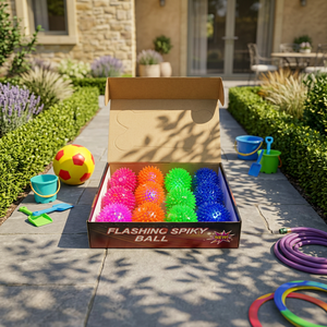 <b>LED</b> Spiky Massage <b>Ball</b> Plastic Flashing Novelty Toy Transparent Glowing <b>Ball</b> for Pet Play and Office Decompression <b>LED</b> Spiky Mas - Product Image 1