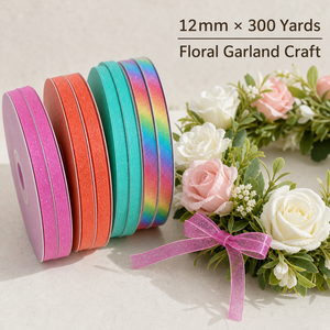Cinta Brillante de 12 mm, 300 Yardas por Rollo, Cinta Metálica Multicolor para Decoración de Bodas, Envoltura de Regalos y Fiestas en Tailandia - Product Image 4