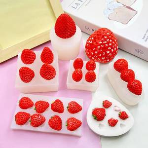 MUYULINS Molde de silicona 3D con forma de frutas: fresa, arándano, cereza, frambuesa, arándano-frambuesa - Product Image 2