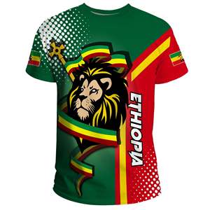 2024 Thiết Kế Mới Ethiopian Cờ Thiết Kế Người Đàn Ông Của T-Shirt In Trên Nhu Cầu Sư Tử Của <span class=keywords><strong>Zion</strong></span> Thiết Kế Áo Sơ Mi Bán Buôn Thăng Hoa Dành Cho Người Lớn Tees - Product Image 1