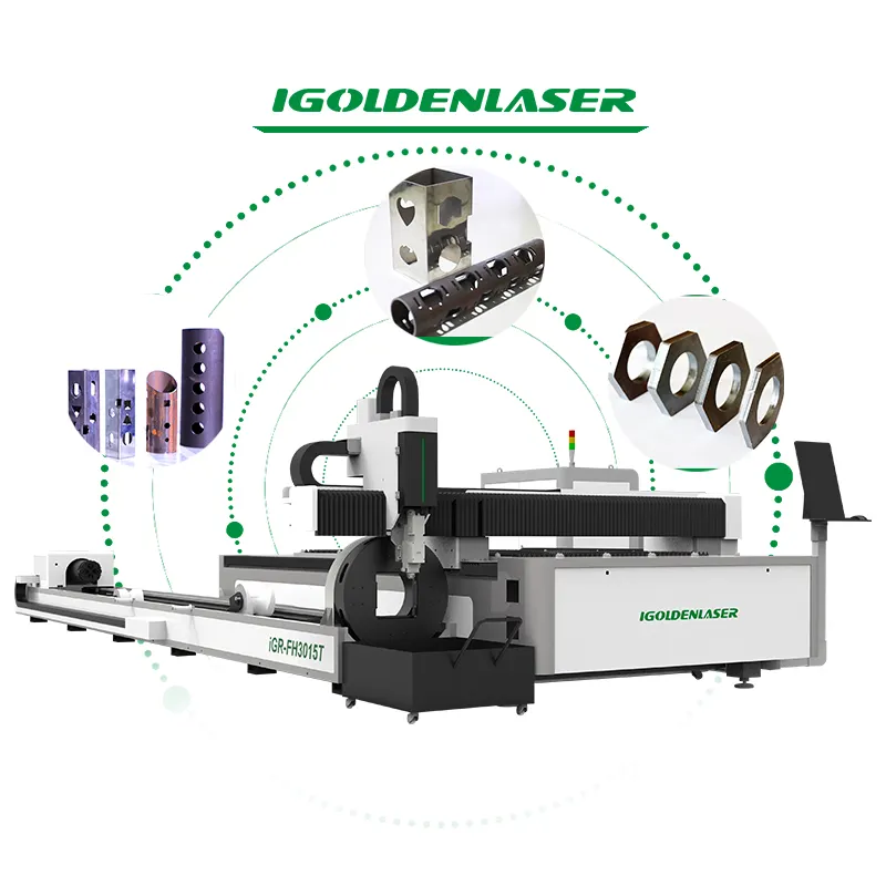 Nuovo prodotto foglio e tubo macchina di taglio Laser in fibra Cnc per acciaio inox e tubo di metallo