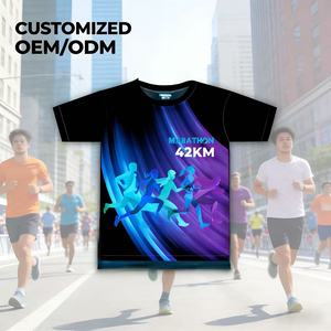 Camisetas de Poliéster 100% de Secado Rápido para Correr, Impresión por Sublimación, Camiseta Deportiva para Medio Maratón, Camisetas para Eventos con Impresión por Sublimación - Product Image 1