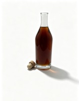 Bouteille en verre transparent pour spiritueux, vente en gros et logo personnalisé, bouteille ronde cintrée classique très vendue, 500ml 700ml 750ml pour les spiritueux
