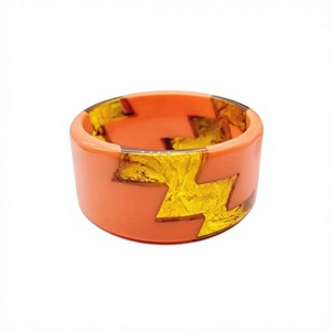 Best Resin <b>Bangle</b> Cuffs Fashion Artistic Jewelry Round Shape Red Black Blue Striped Pattern Casting Technique Gifts for Woman - Product Image 3