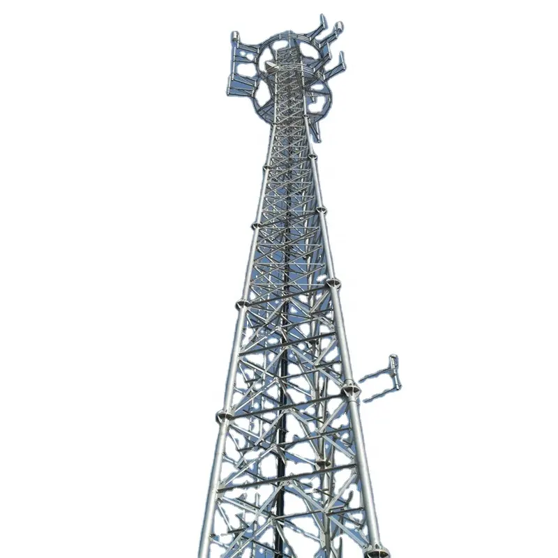 三角鋼管状Wimax Wifi電話通信アンテナマスト中国サプライヤー