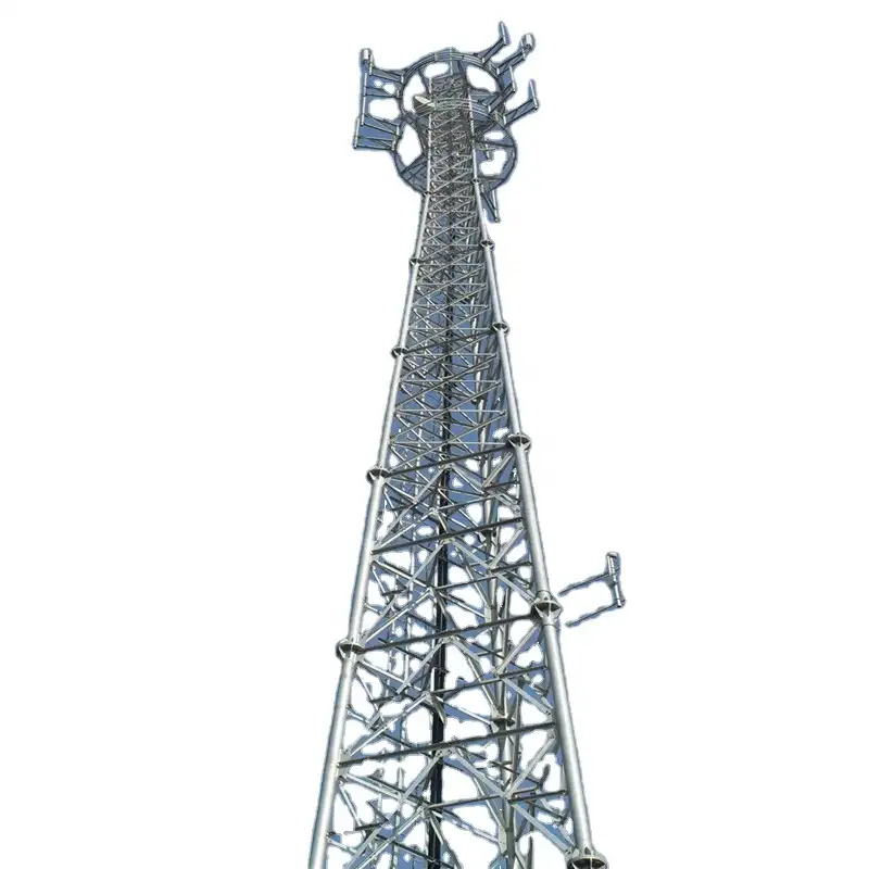 Telemóvel 30m 60m galvanizado 4g sem fio gsm antena microondas tubo de aço triangular torre de telefone celular para telefone
