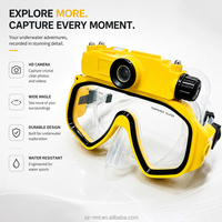 Masque de plongée sous-marine HD avec lentille en verre trempé sur ordonnance, en silicone et ABS, étanche, pour la plongée sportive et l'enregistrement vidéo en mer
