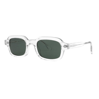 Lunettes de soleil rétro à petite monture carrée 4 couleurs classiques en acétate hors du cercle tendance hommes et femmes