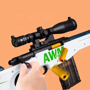 Pistola de balas de plástico suave para niños, juguete de pistola de Rifle de francotirador de 122cm de alta calidad