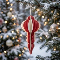 Décorations de Noël en papier nid d'abeille, boules de Noël, lanternes en papier, pendentifs origami, décorations suspendues pour la maison et les fêtes de Noël