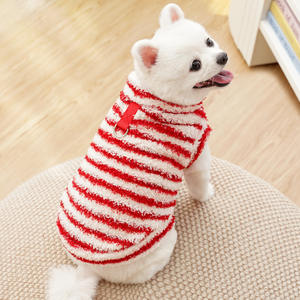 Vêtements pour animaux de compagnie en polaire épaisse en polyester, adaptés à l'automne et à l'hiver, pour chats sans poils, rayés, pour Corgi, vêtements durables pour le Nouvel An - Product Image 3