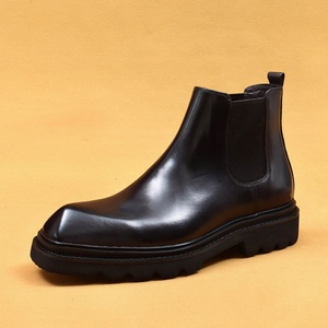 Botas de Hombre de Piel Vacuna de Estilo Inglés con Suela Gruesa, de Caña Alta, Planas y Redondas, Casuales, de Moda, las Más Vendidas del 2025 - Product Image 4