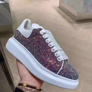 Chaussures de marche respirantes à lacets tendance été Europe États-Unis, mocassins pour hommes et femmes, semelle épaisse, couleur violet flash et blanc - Product Image 3