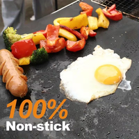 Tapis de four en PTFE antiadhésif réutilisable, feuille de fibre de verre PTFE résistante à la chaleur pour la cuisson, la rôtissage, la grillade et la cuisson